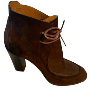 Ralph Lauren Dark Brown Suede Ankle Booties